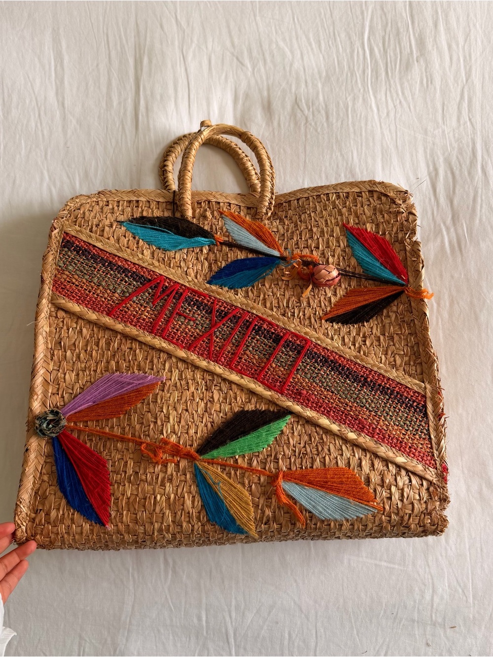 Mexico Woven Straw Tote Bag